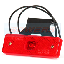WAS W44 12v/24v Red Rear LED Marker Light Lamp With Reflector And Bracket